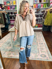 Casual Setting Oversized Top - Mocha