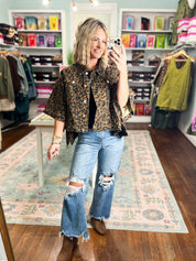 Scene Stealer Poncho Jacket - Brown Leopard