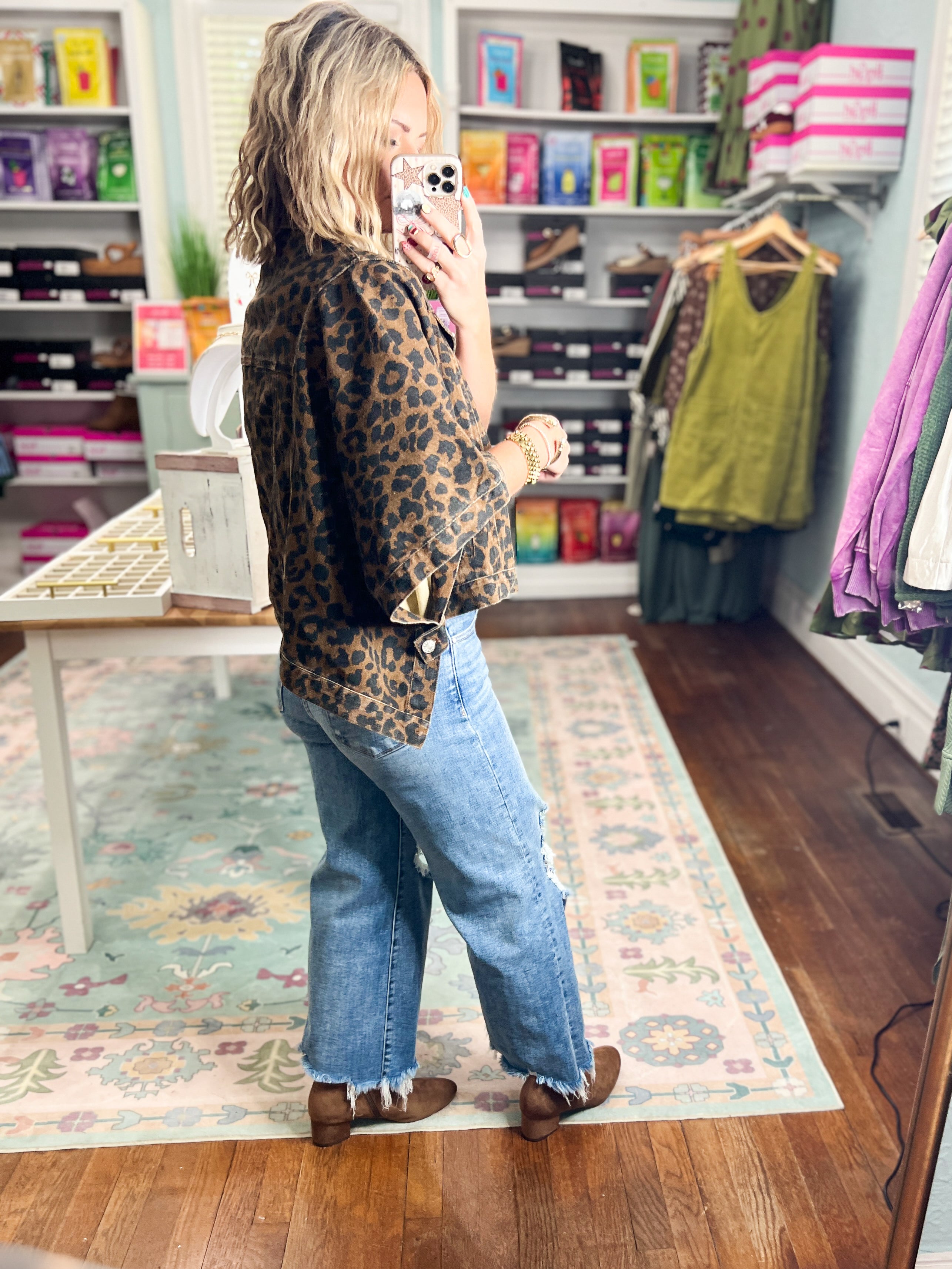 Scene Stealer Poncho Jacket - Brown Leopard