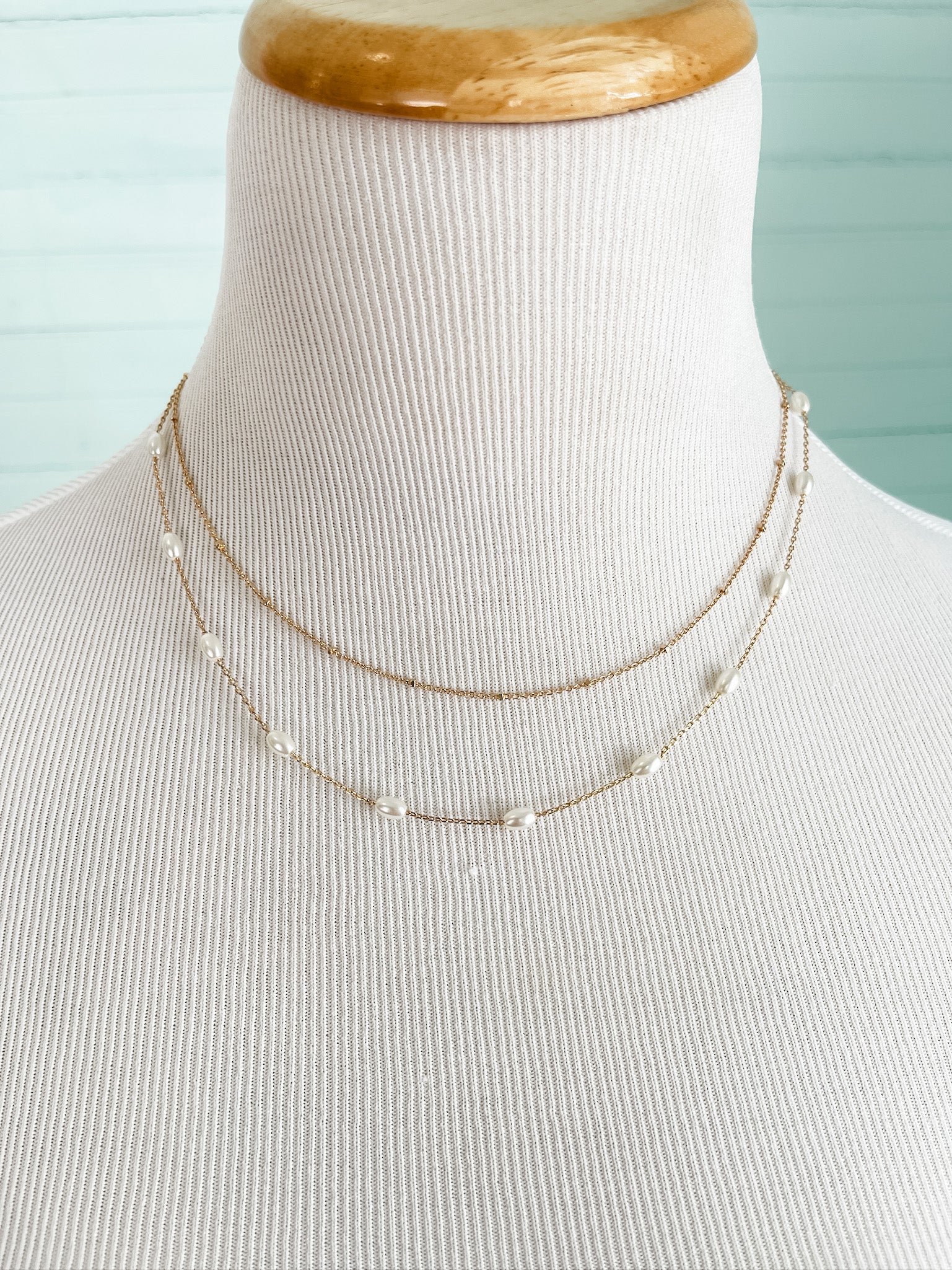 Oval Pearl Bead Necklace