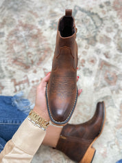 Kaylee Western Style Short Boot - Brown