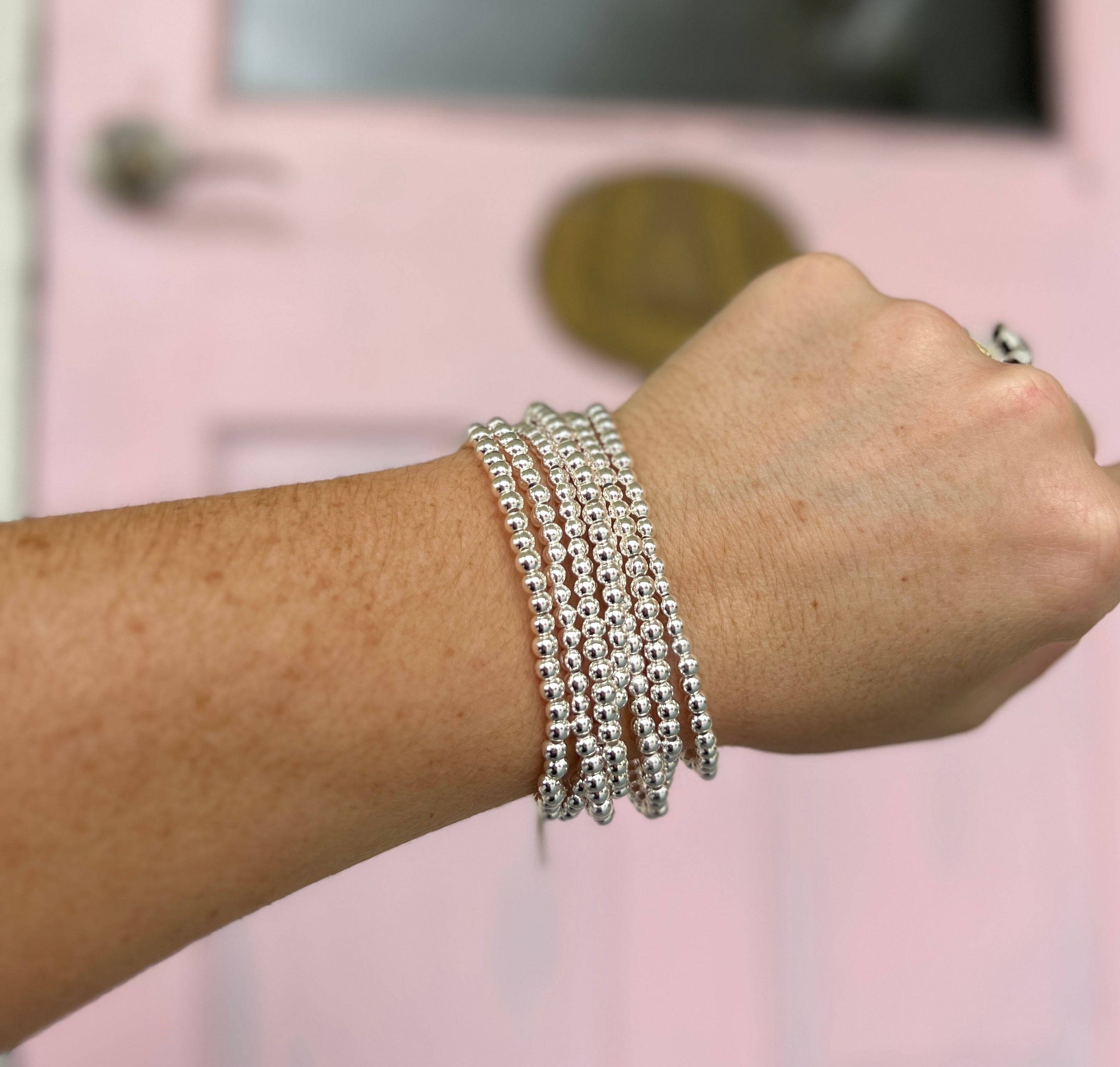 Seven Row Bracelet Set - Silver