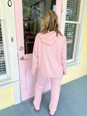 Ultra Soft Hoodie with Thumb Hole & Pant Set - Pink