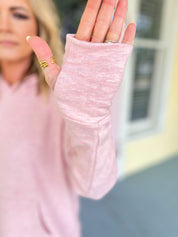 Ultra Soft Hoodie with Thumb Hole & Pant Set - Pink