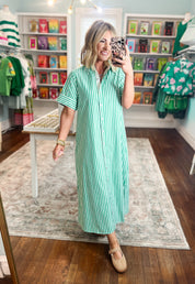 Just For You Shirt Dress - Green
