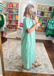 Just For You Shirt Dress - Green