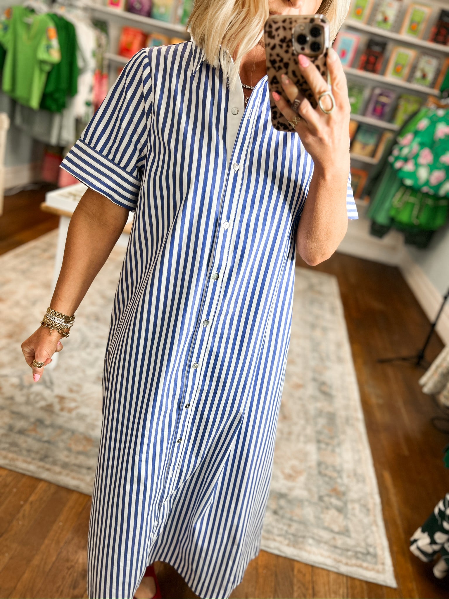 Just For You Shirt Dress - Navy