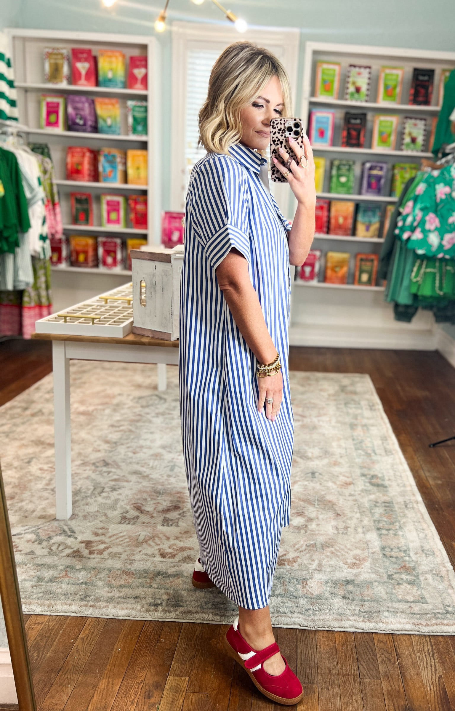 Just For You Shirt Dress - Navy