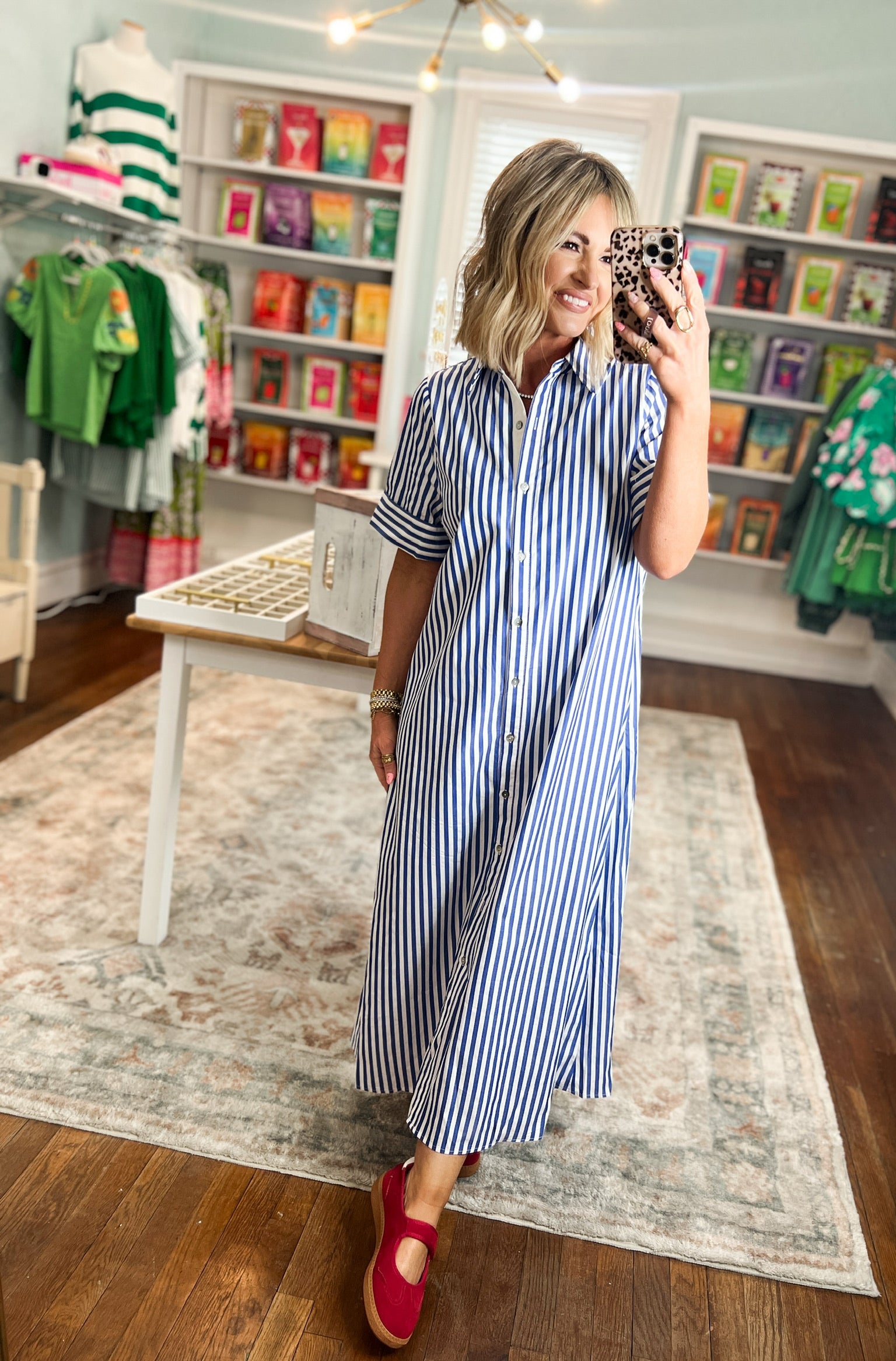 Just For You Shirt Dress - Navy