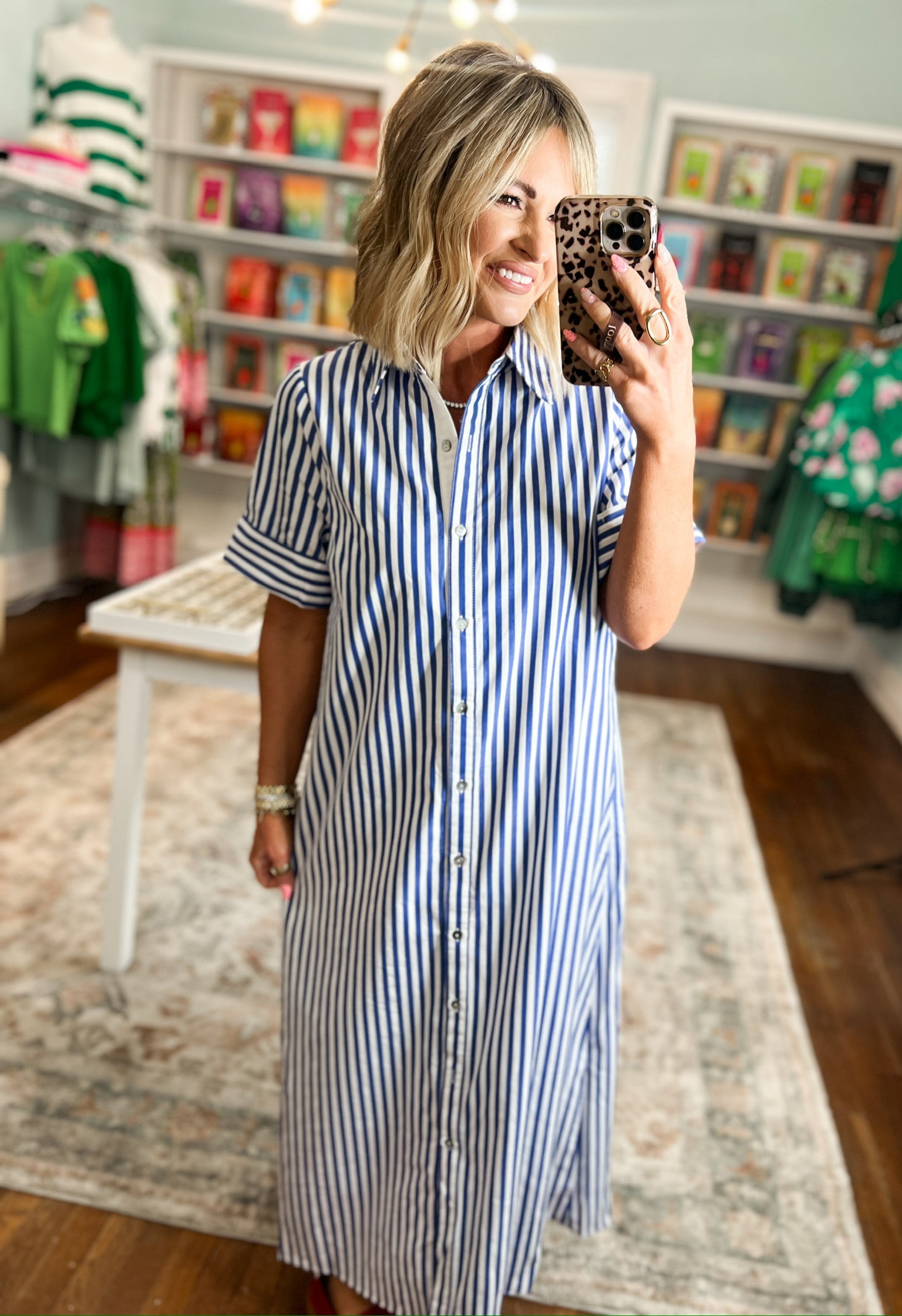 Just For You Shirt Dress - Navy