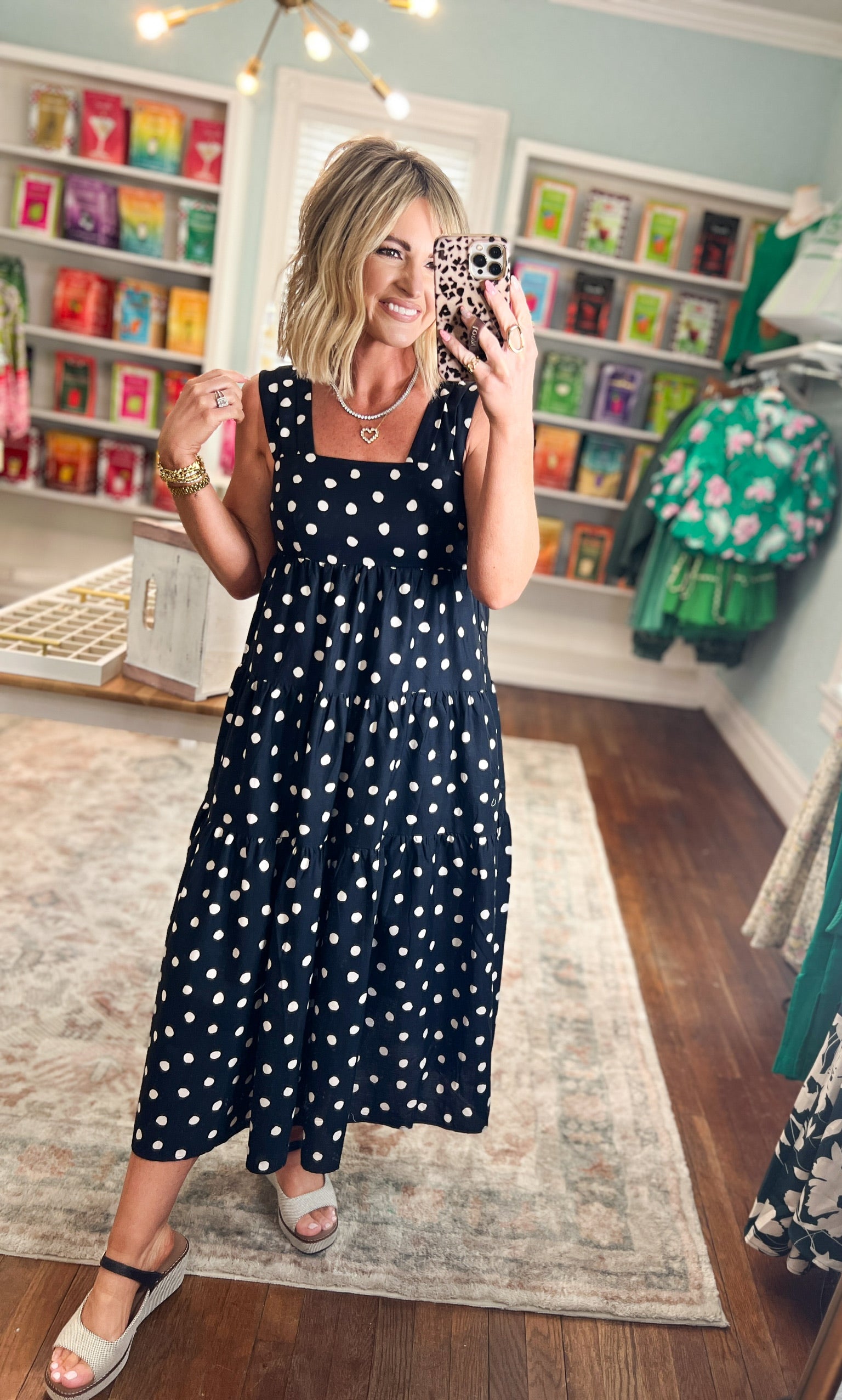 All Is Well Tiered Midi Dress - Black