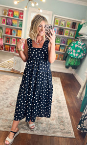 All Is Well Tiered Midi Dress - Black