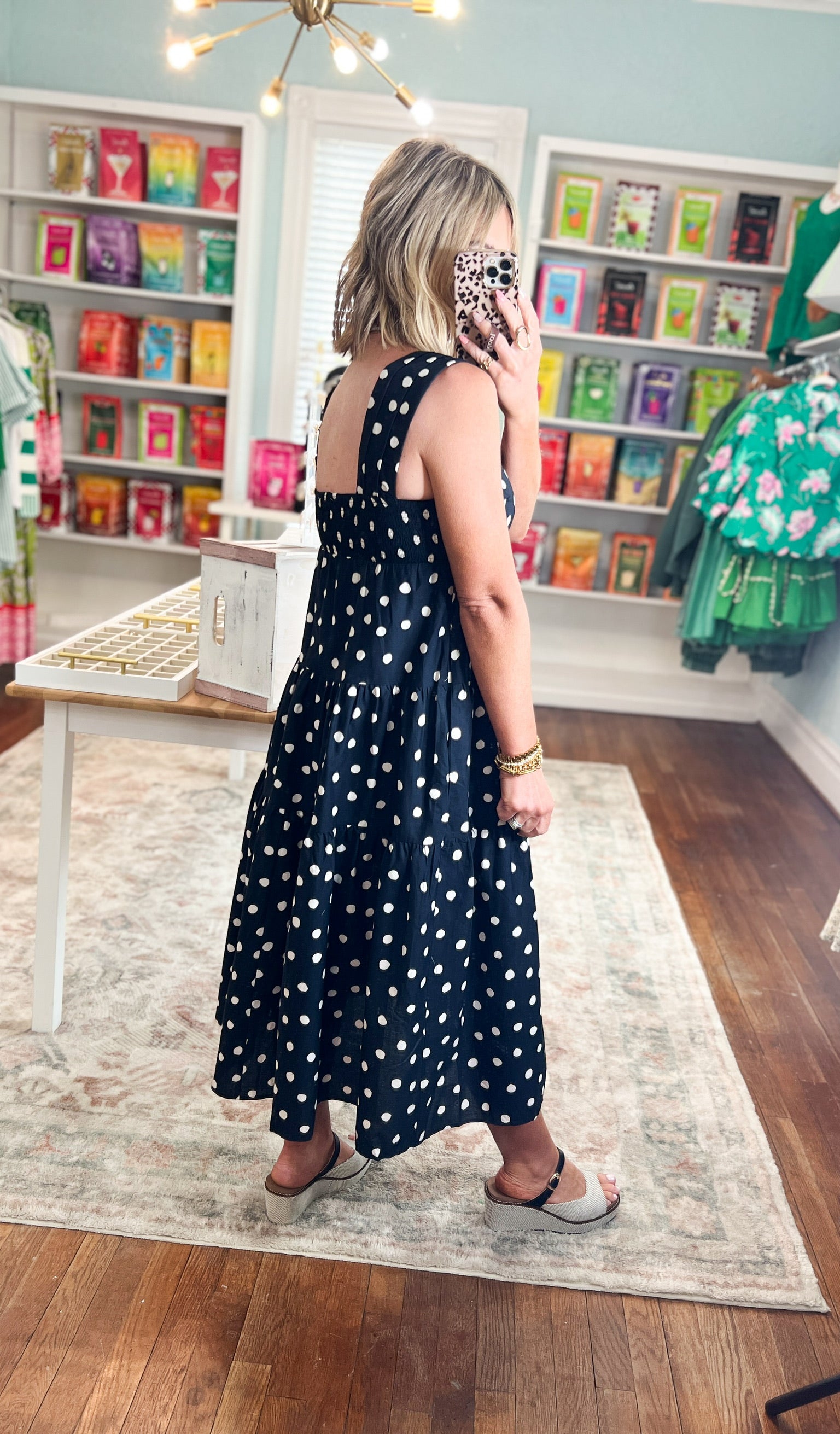 All Is Well Tiered Midi Dress - Black