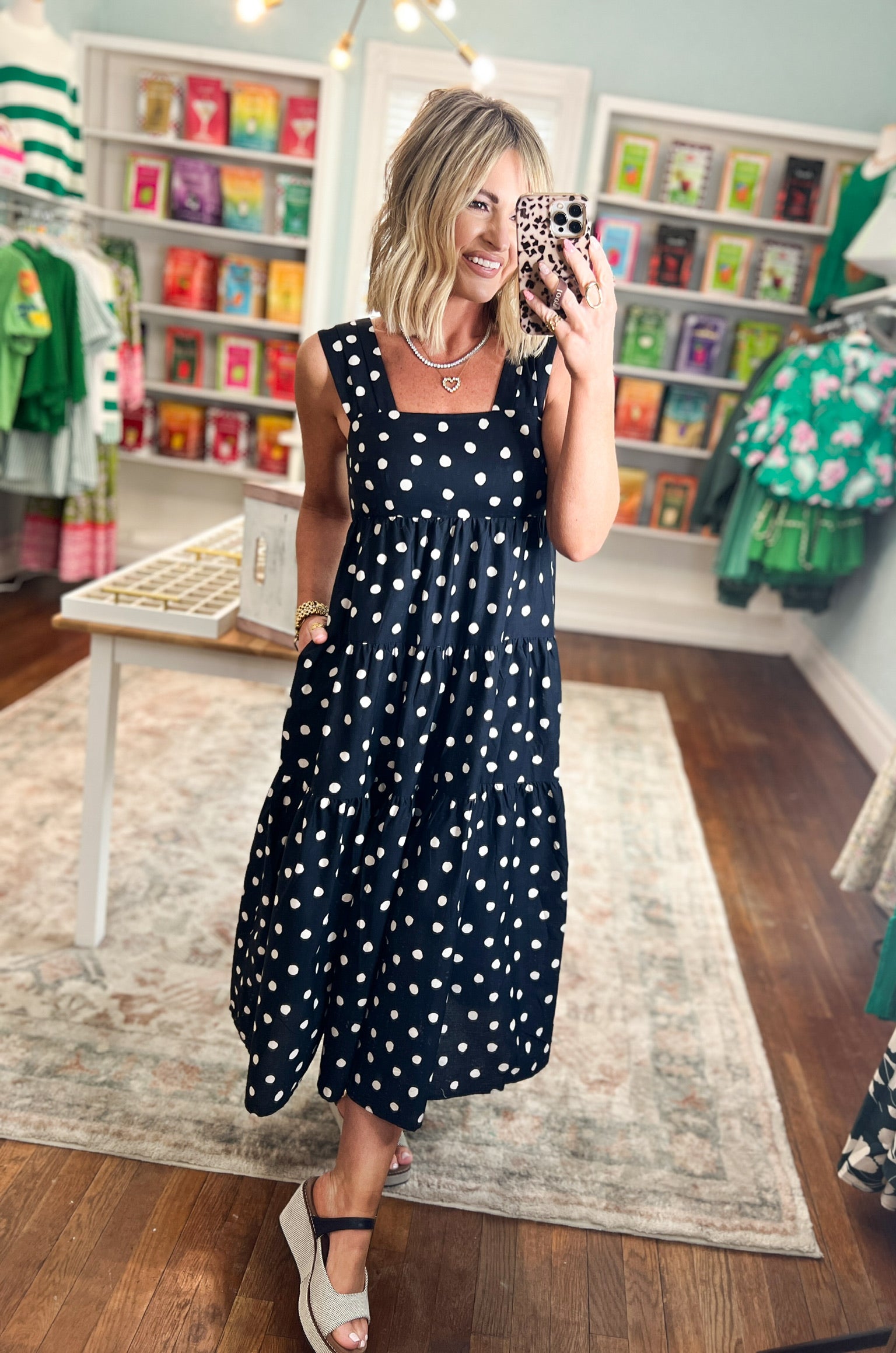 All Is Well Tiered Midi Dress - Black