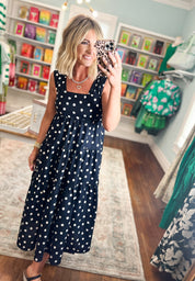 All Is Well Tiered Midi Dress - Black