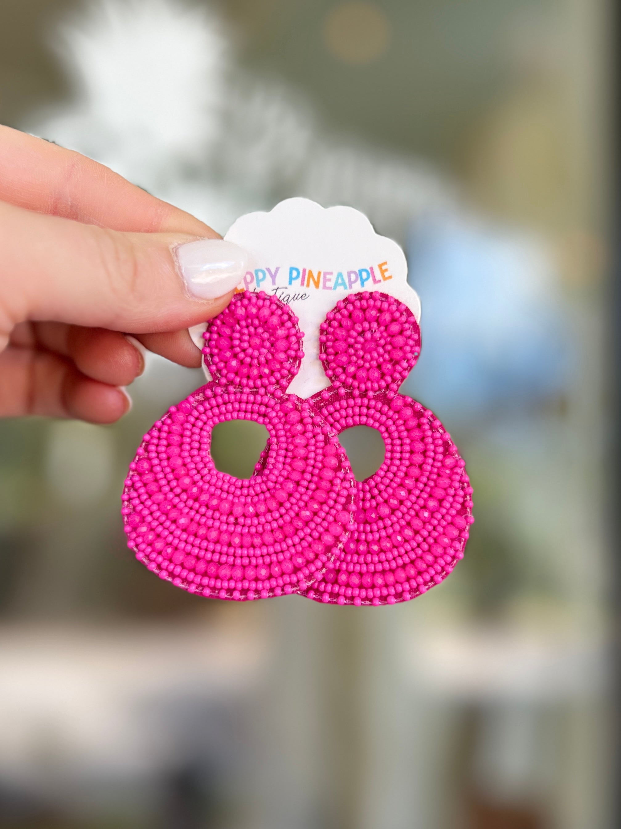 Beaded Double Disc Earrings