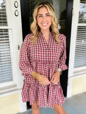 A Long Time Coming Plaid Dress