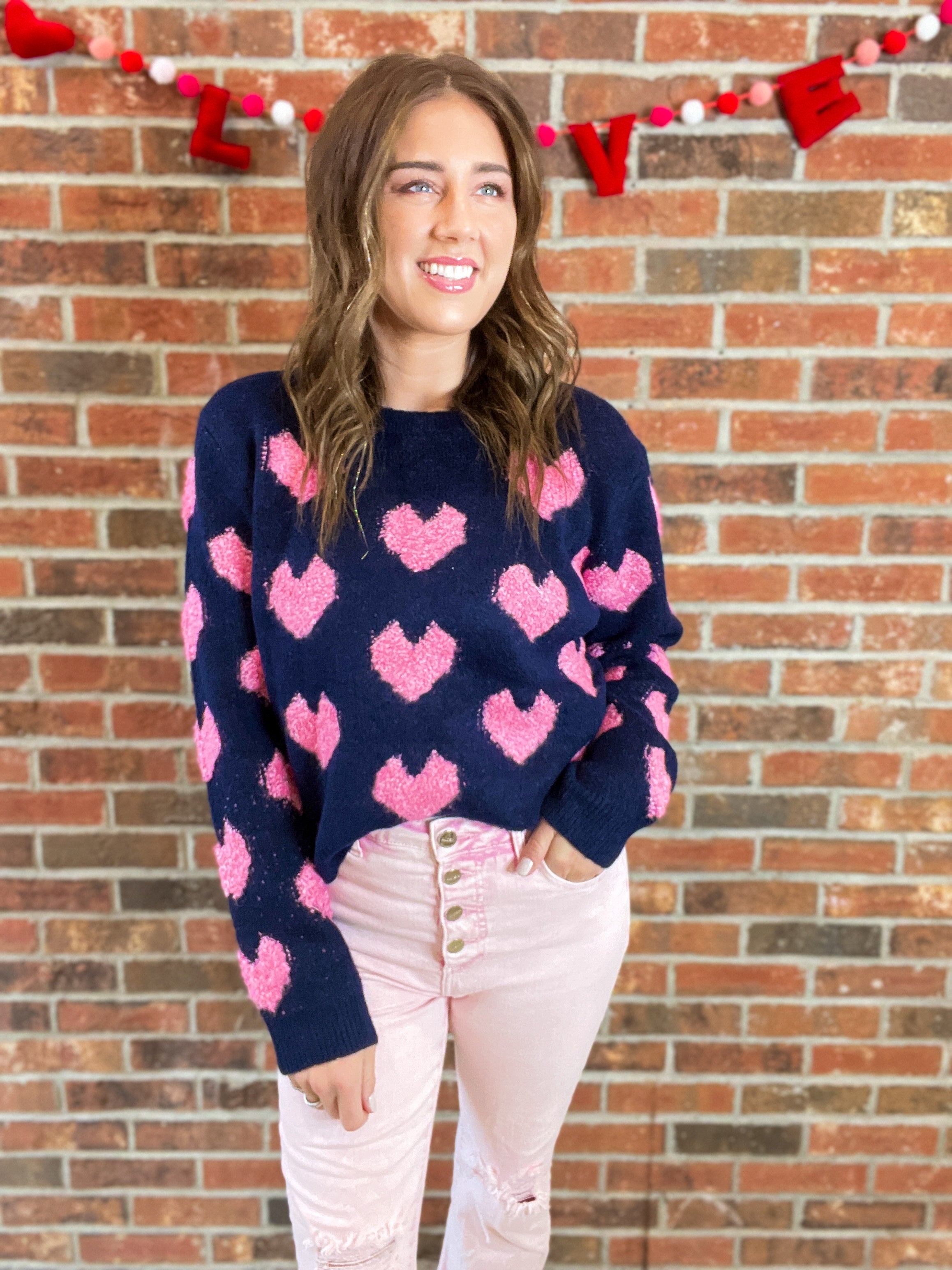 Heart Like Mine Sweater Top- Navy