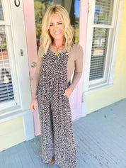 Wild Card Leopard Print Overalls