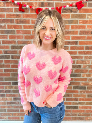 Heart Like Mine Sweater Top- Sugar Pink