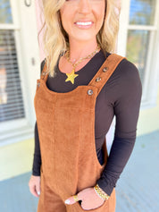 Ultra Soft Corduroy Jumpsuit - Copper