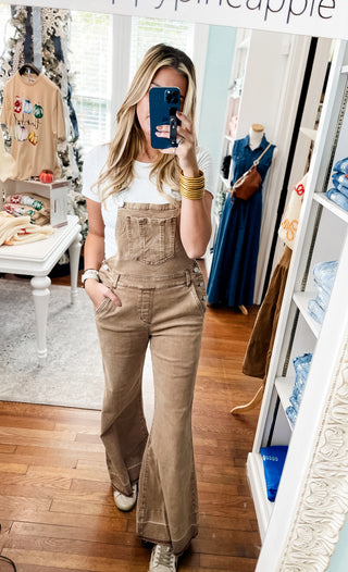 Chances Are Cropped Denim Overalls