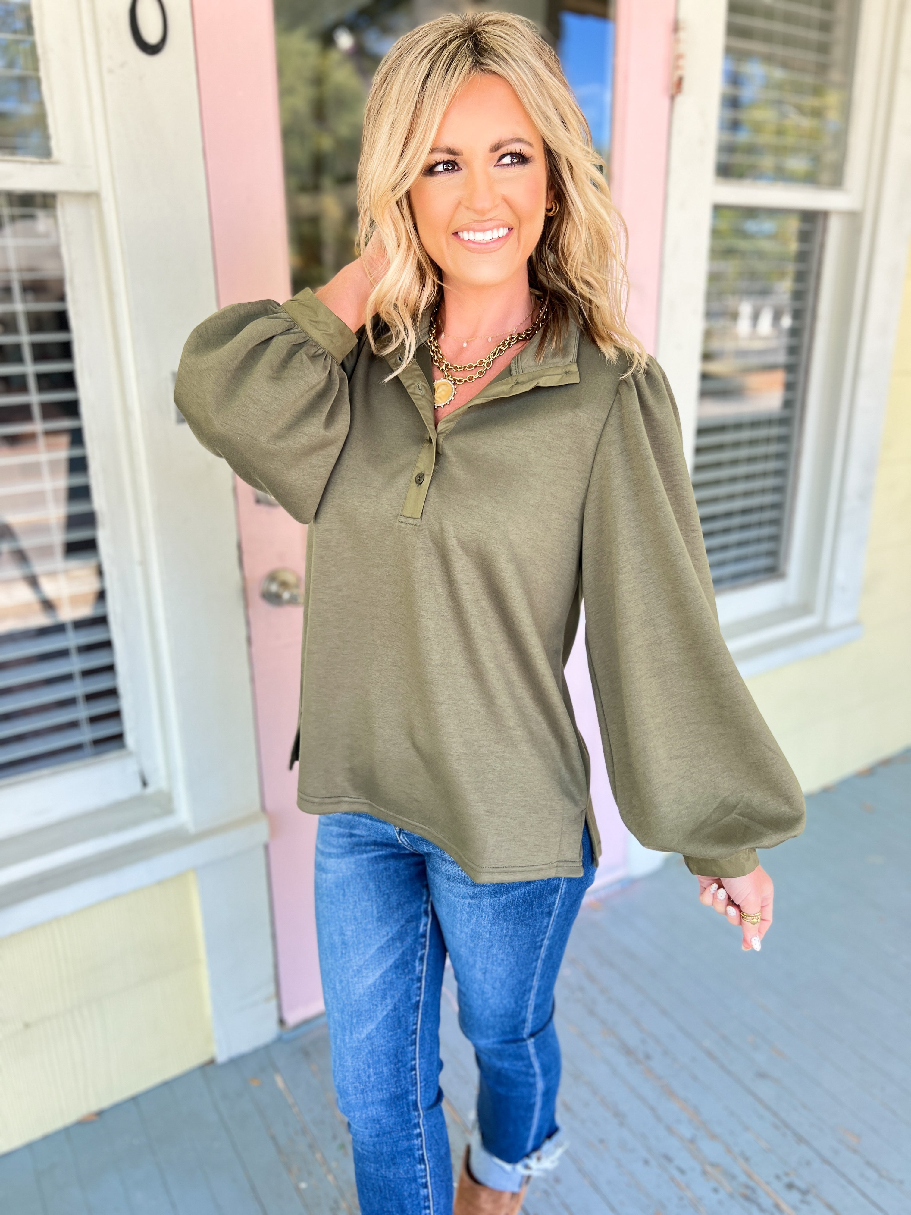 Statement Mock Neck Top