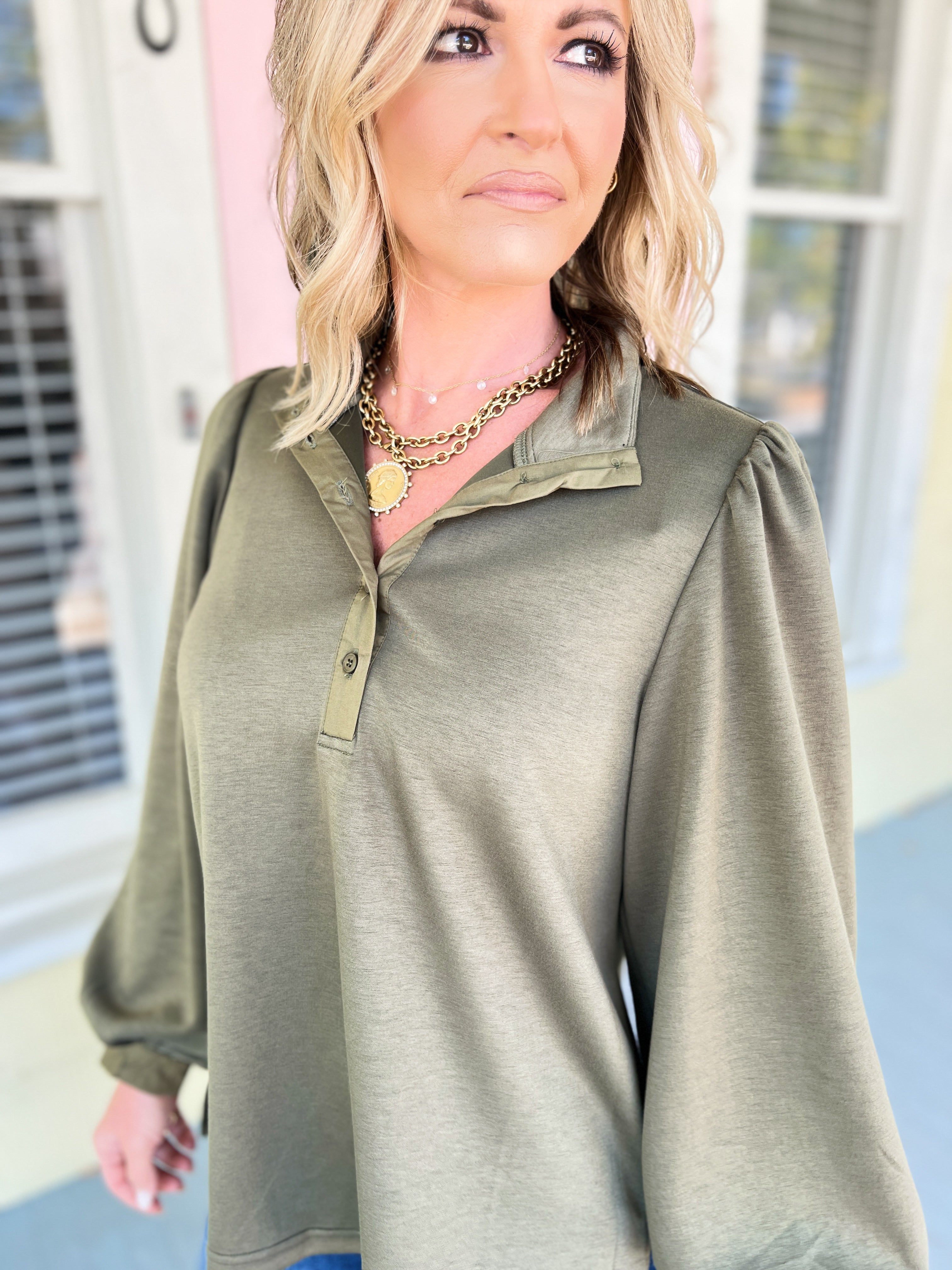 Statement Mock Neck Top