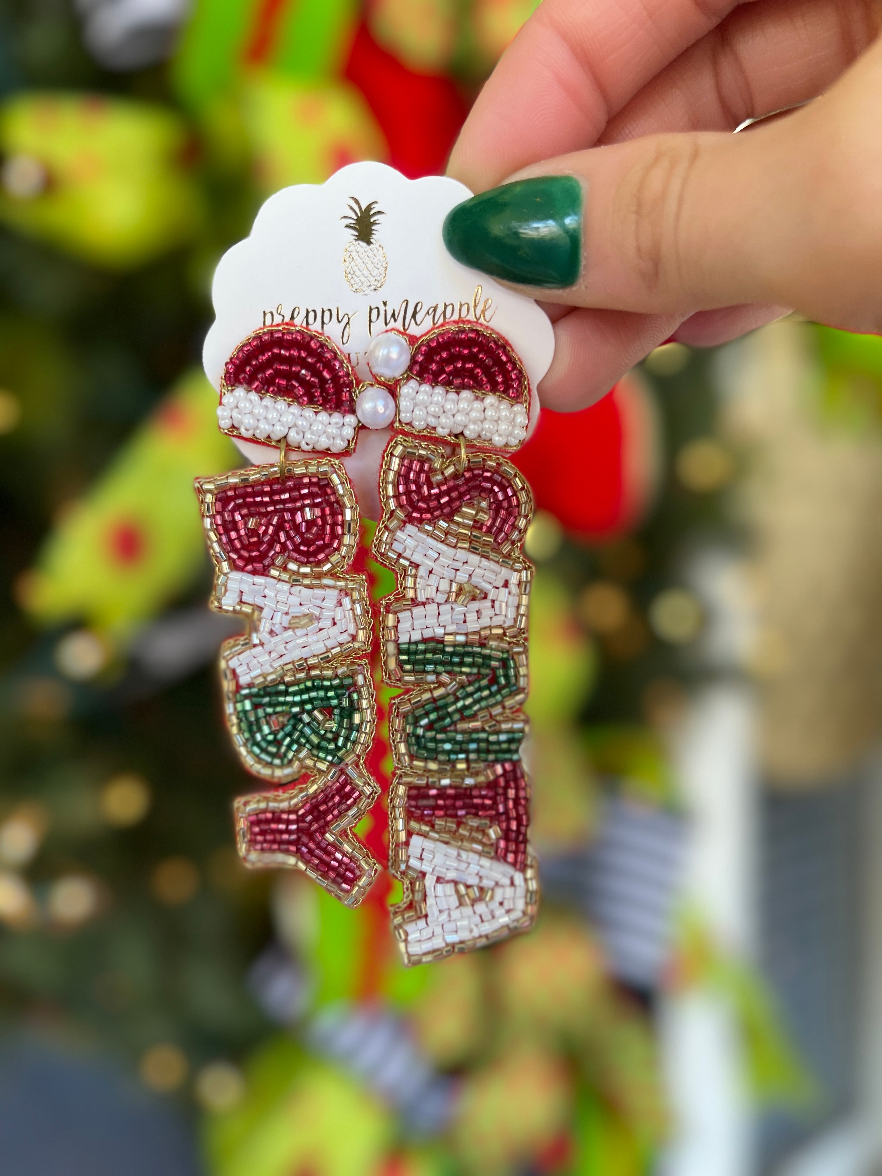 Christmas "Santa Baby" Drop Earrings