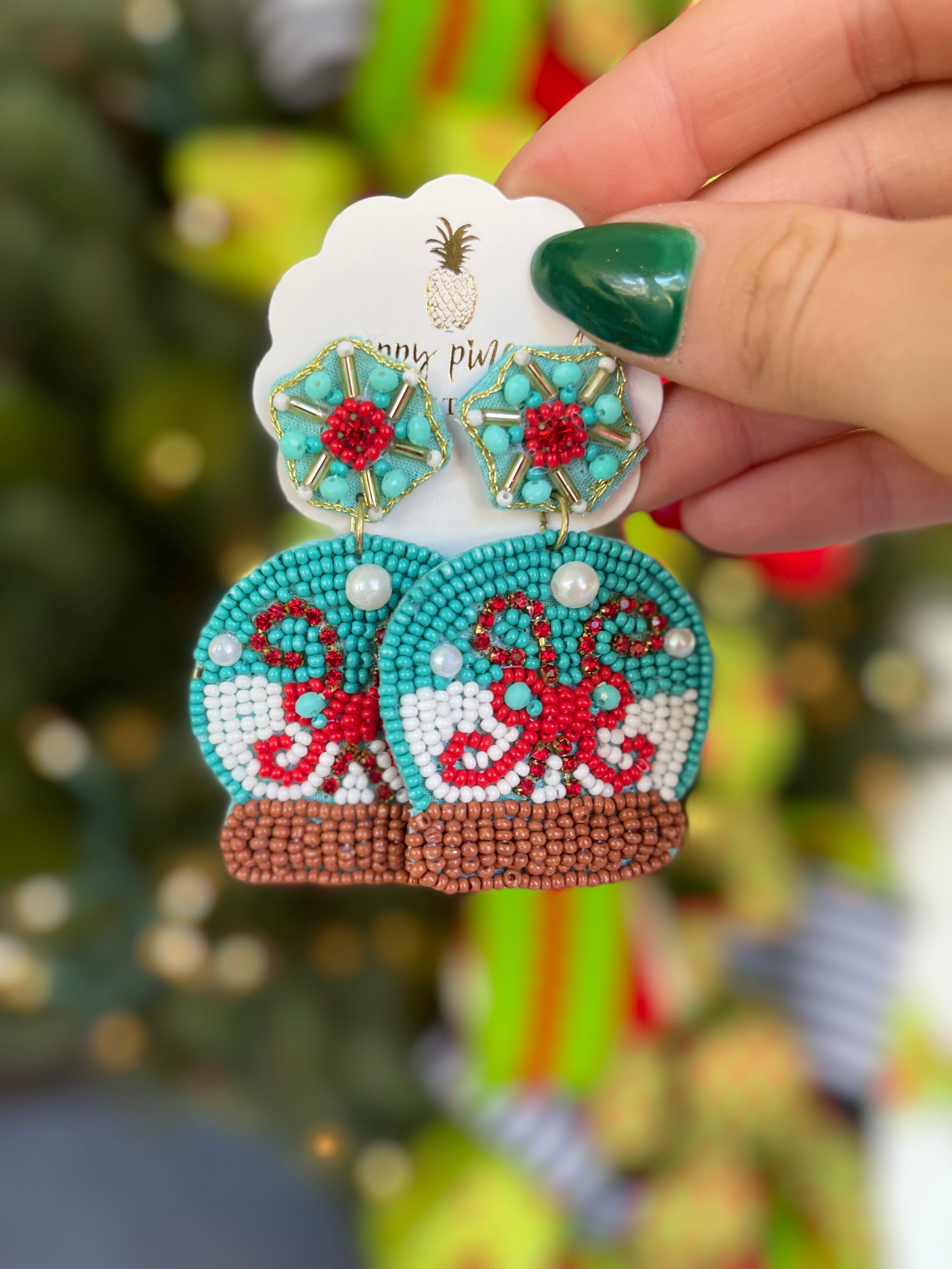 Christmas Snow Globe Earrings