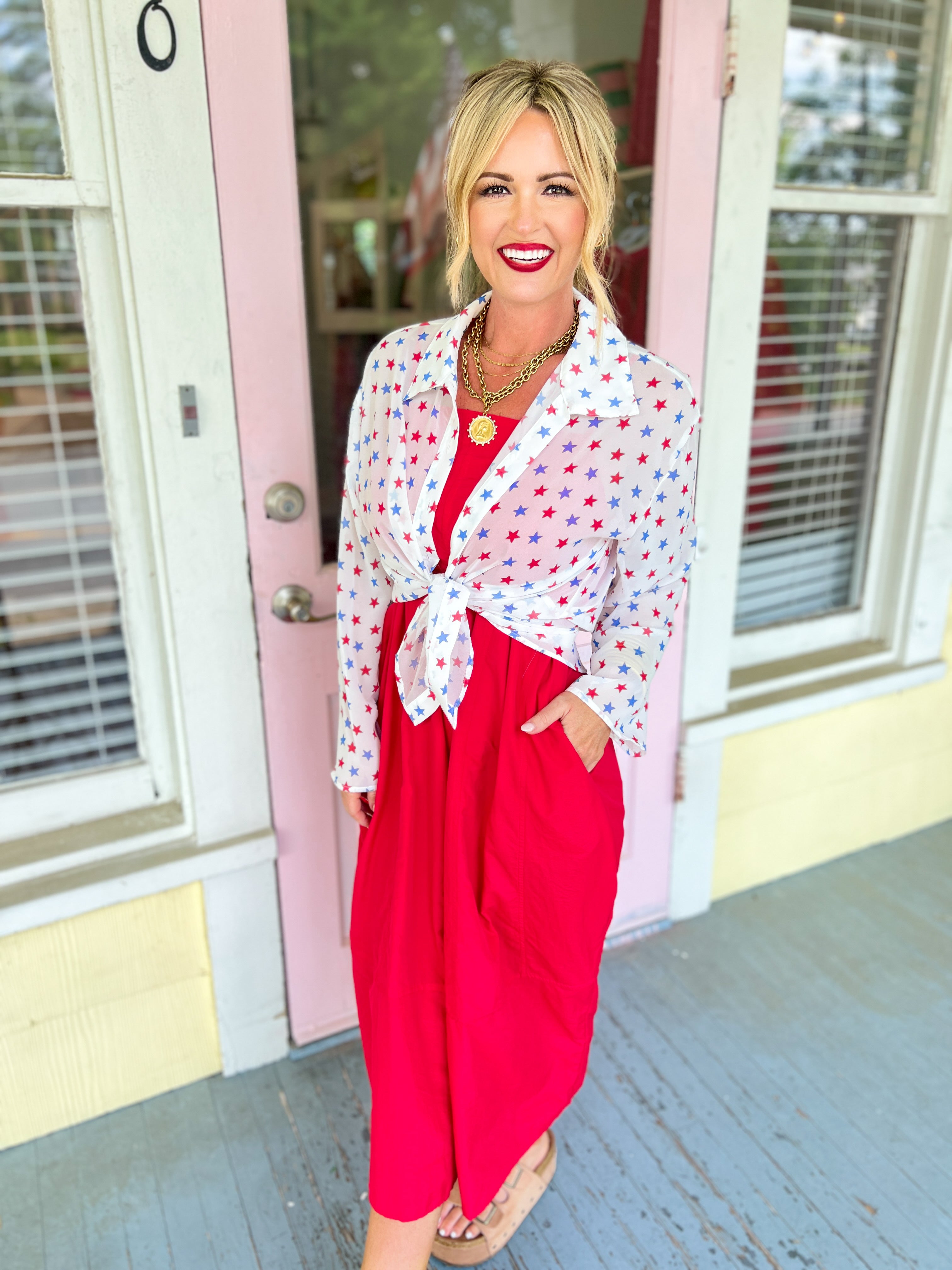 Stars Aligned Print Top