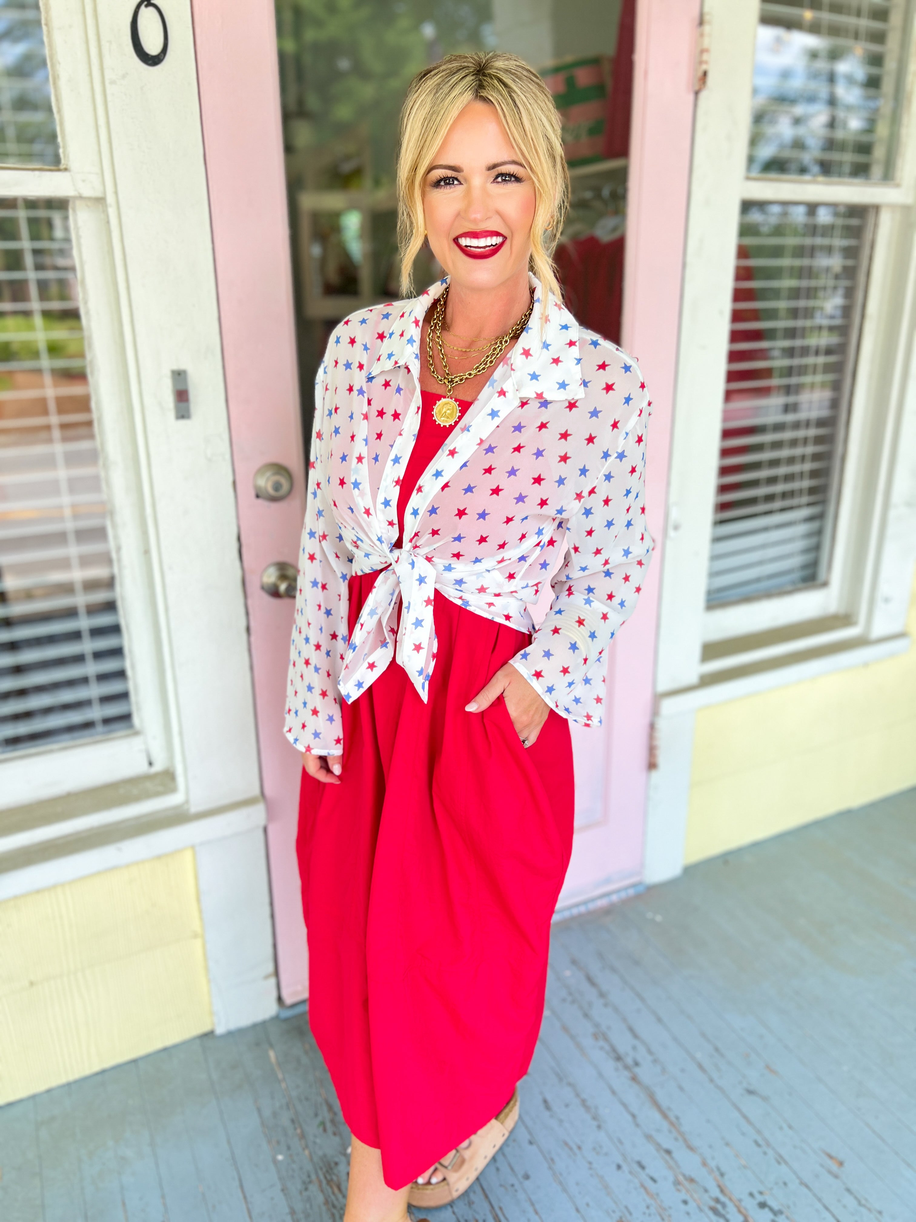 Stars Aligned Print Top