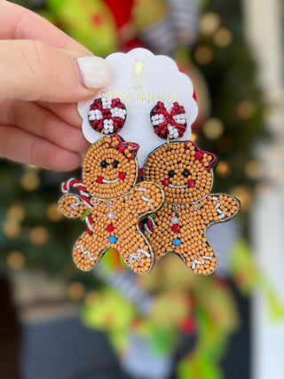 Gingerbread Bead Earrings