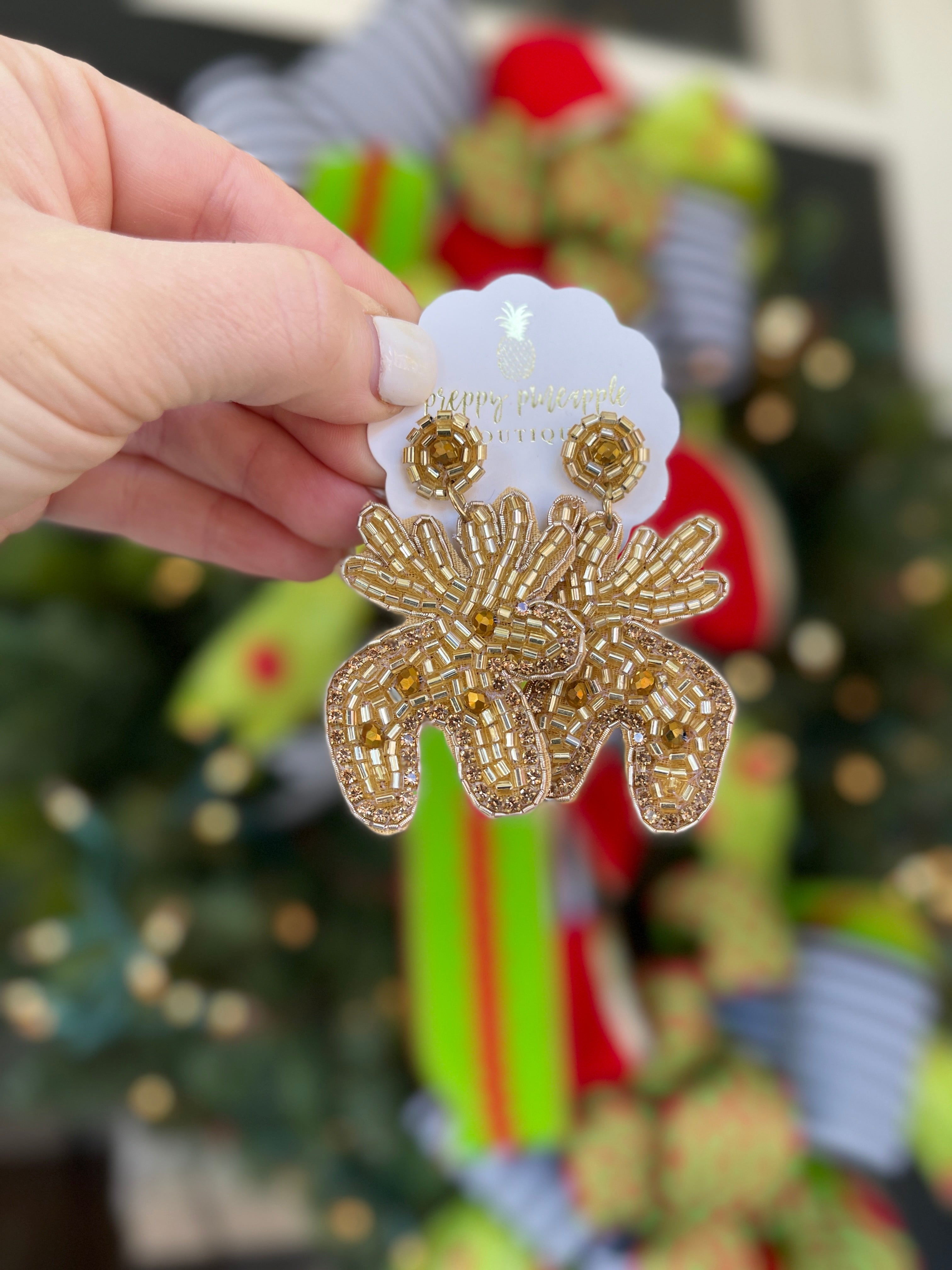 Bead Reindeer Earrings