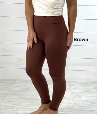 Preppy Pineapple Exclusive Buttery Soft Leggings - Brown