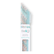 Swig | Reusable Straw Sets - Scrub Life + Aqua Glitter