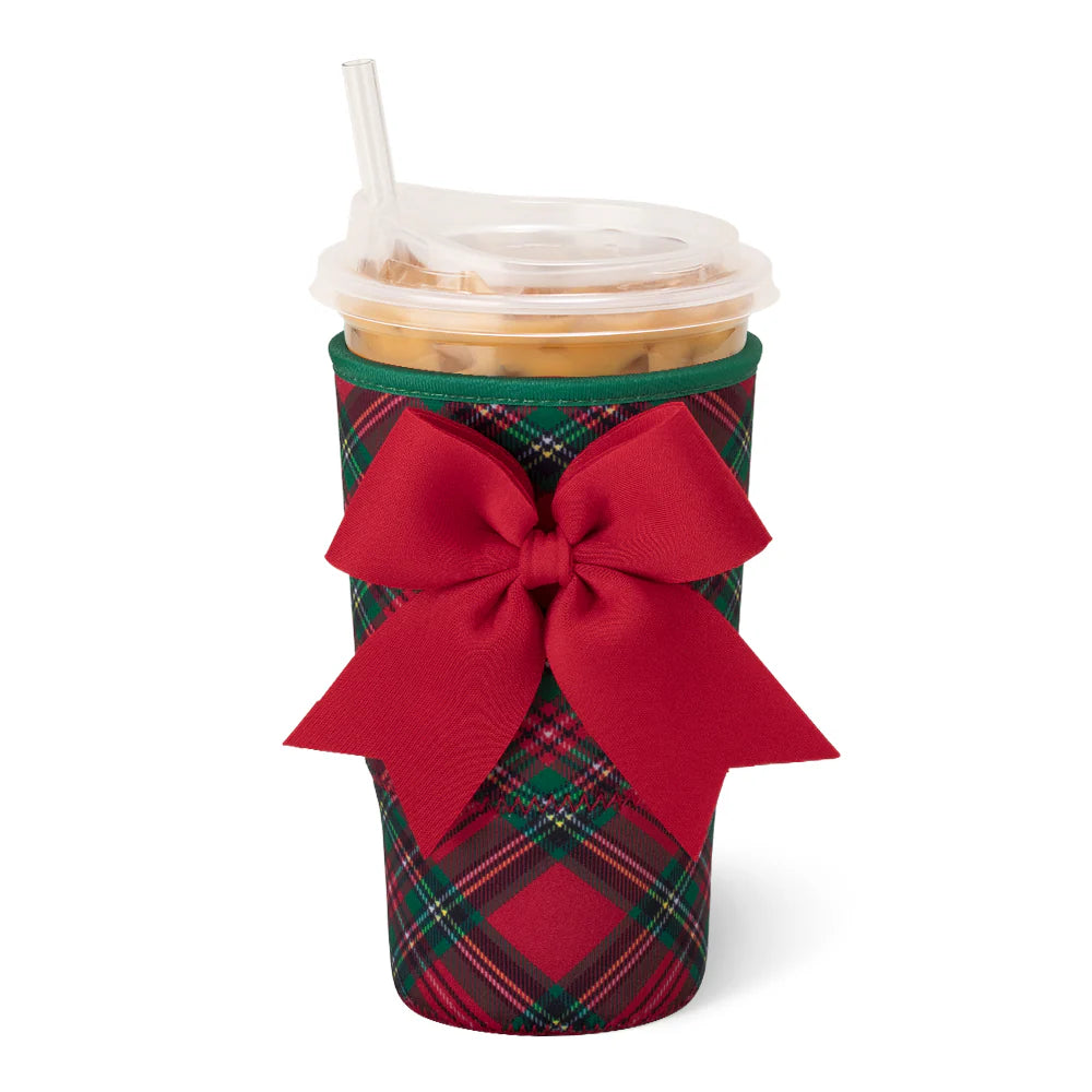 Swig | Medium Iced Cup Coolie - Christmas Plaid
