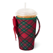 Swig | Medium Iced Cup Coolie - Christmas Plaid