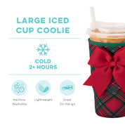 Swig | Medium Iced Cup Coolie - Christmas Plaid