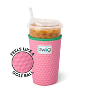 Swig |Medium Iced Cup Coolie - Pink Golf Ball