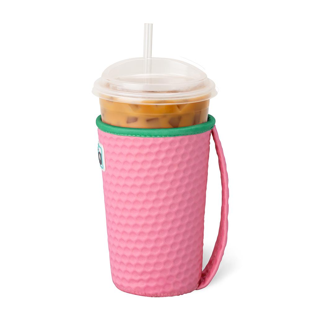 Swig |Medium Iced Cup Coolie - Pink Golf Ball