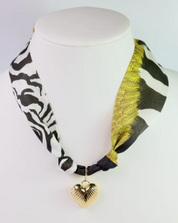 Lillie Scarf Charm Necklace - Brown/Gold