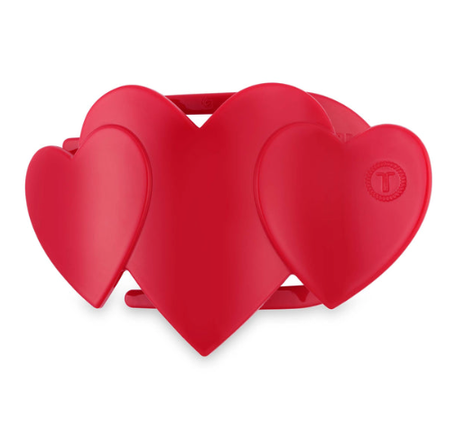 Teleties | Heart to Heart Large Flat Hair Clip - Red