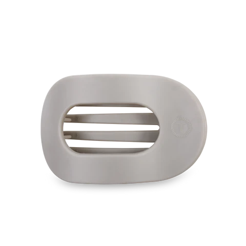 Medium Flat Round Clip - Silver Flames