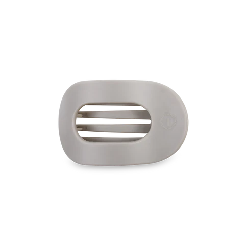 Small Flat Round Clip - Silver Flames