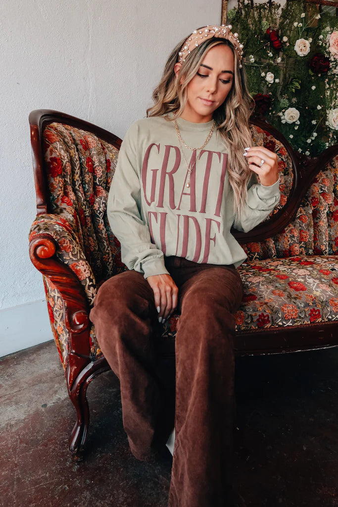 Gratitude Puff Long Sleeve Tee