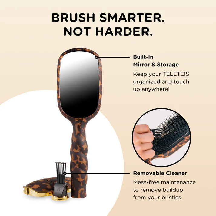 Teleties | Boar Bristle Hair Brush - Tortoise