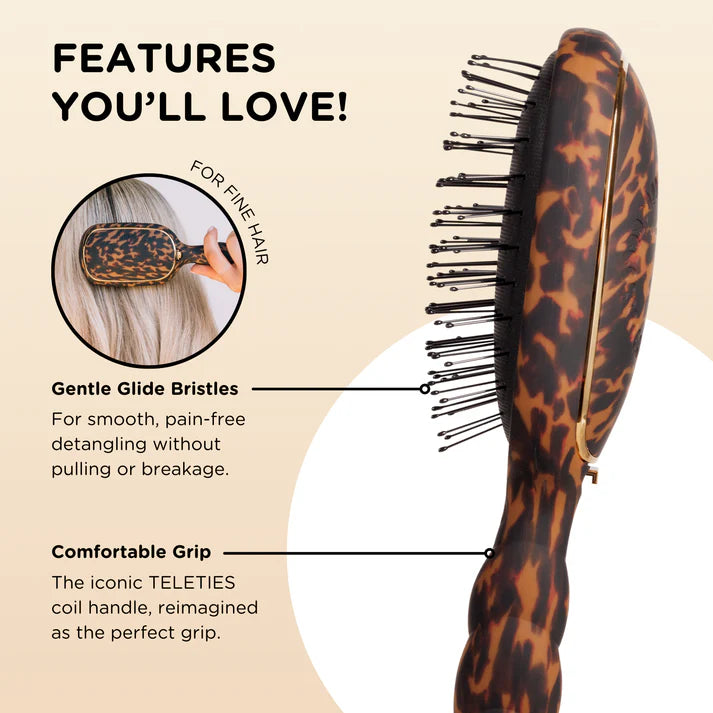 Teleties | Detangler Hair Brush for Fine Hair – Tortoise