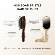 Teleties | Mini Boar Bristle Hair Brush - Tortoise