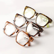 Leopard Square Glasses Frame Reading Glasses - Green